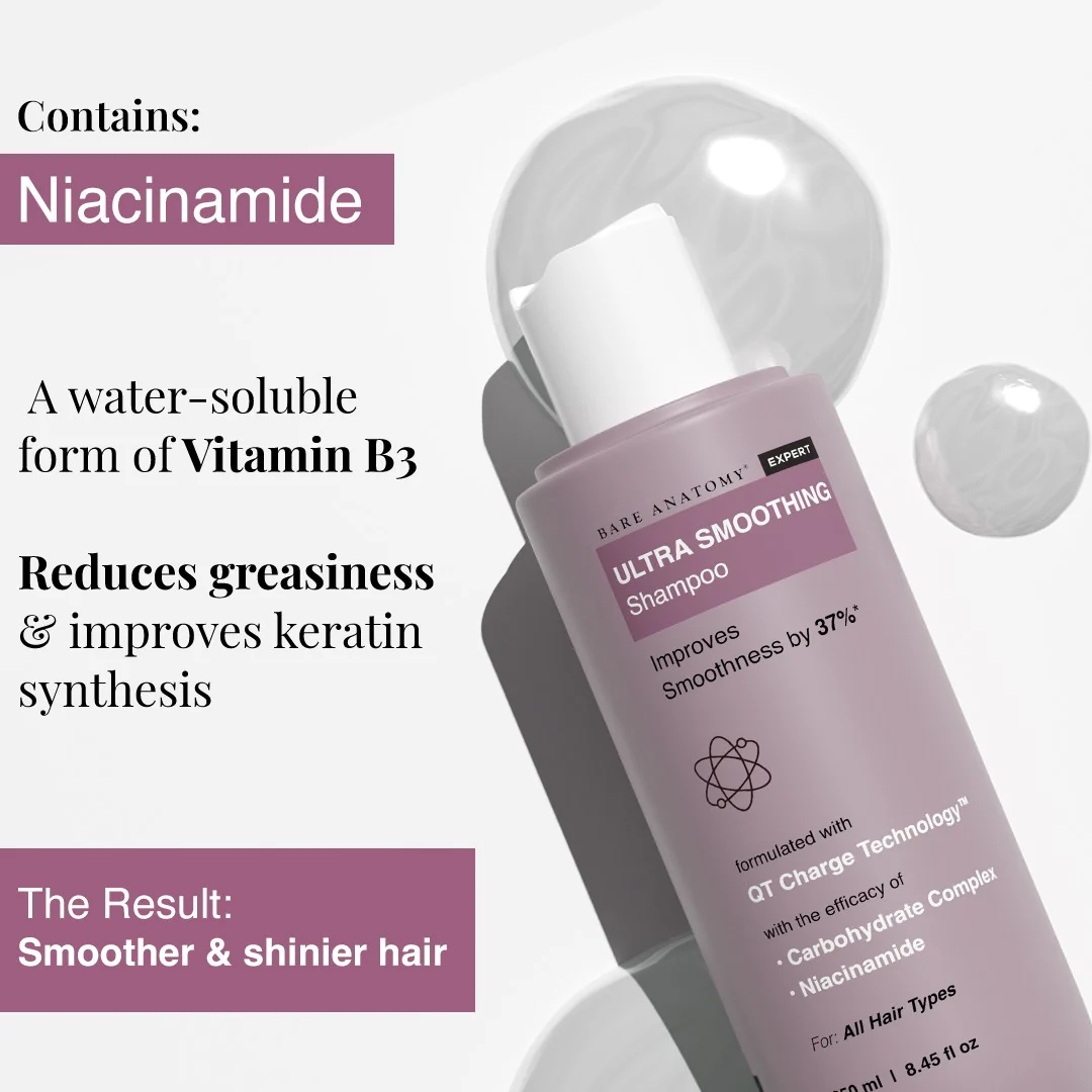 Ultra Smoothing Shampoo with Niacinamide & Aloe Vera Extract for Dry & Frizzy Hair - 250 ml - Image 5